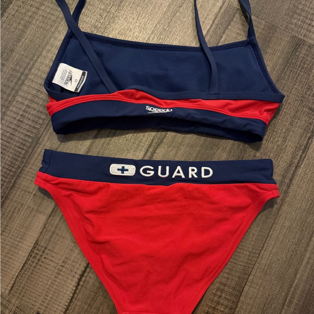 Speedo Red and Blue Guard Bikini Set - Picture 2 of 2